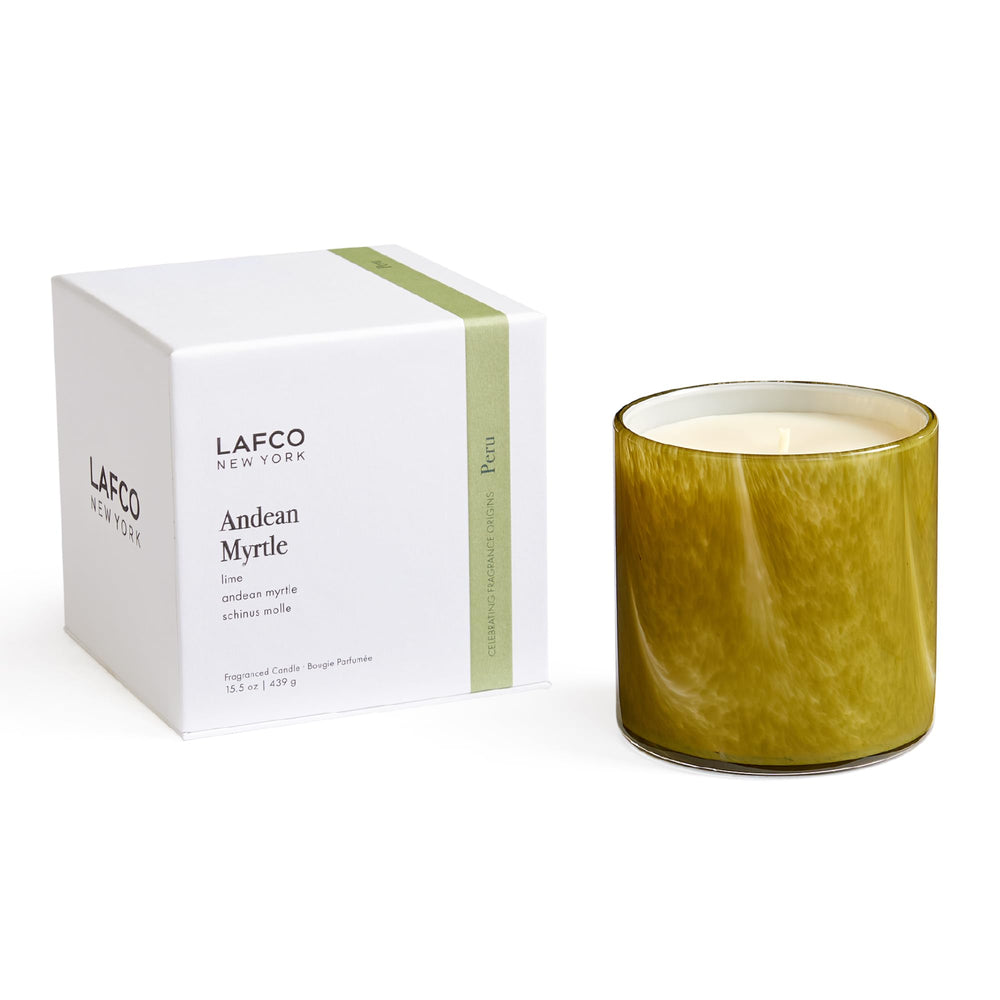 LAFCO New York Andean Myrtle candle, front view, creating an elegant ambiance with a long-lasting scent.