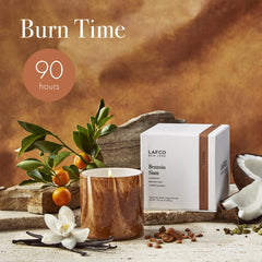 LAFCO New York Benzoin Siam candle with 90-hour burn time visual