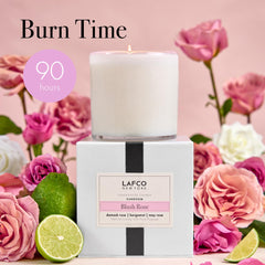LAFCO New York Signature Candle Blush Rose reusable glass vessel as chic decor