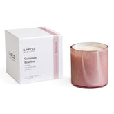 LAFCO New York Geranium Bourbon candle in a hand-blown glass vessel for lasting fragrance.