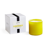 LAFCO New York Signature Candle White Grapefruit in full view, creates inviting living room ambiance.