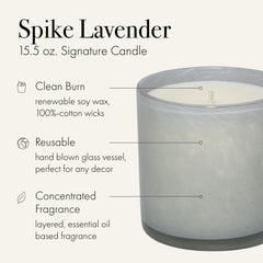 LAFCO New York Spike Lavender hand-blown glass vessel radiates luxury and style.