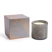 LAFCO New York Winter Violet candle in a hand-blown glass vessel for festive ambiance.
