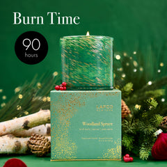 LAFCO Woodland Spruce label close-up highlighting premium scent.