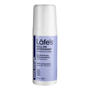 Lafe’s natural deodorant 3oz bottle being applied for daily freshness.
