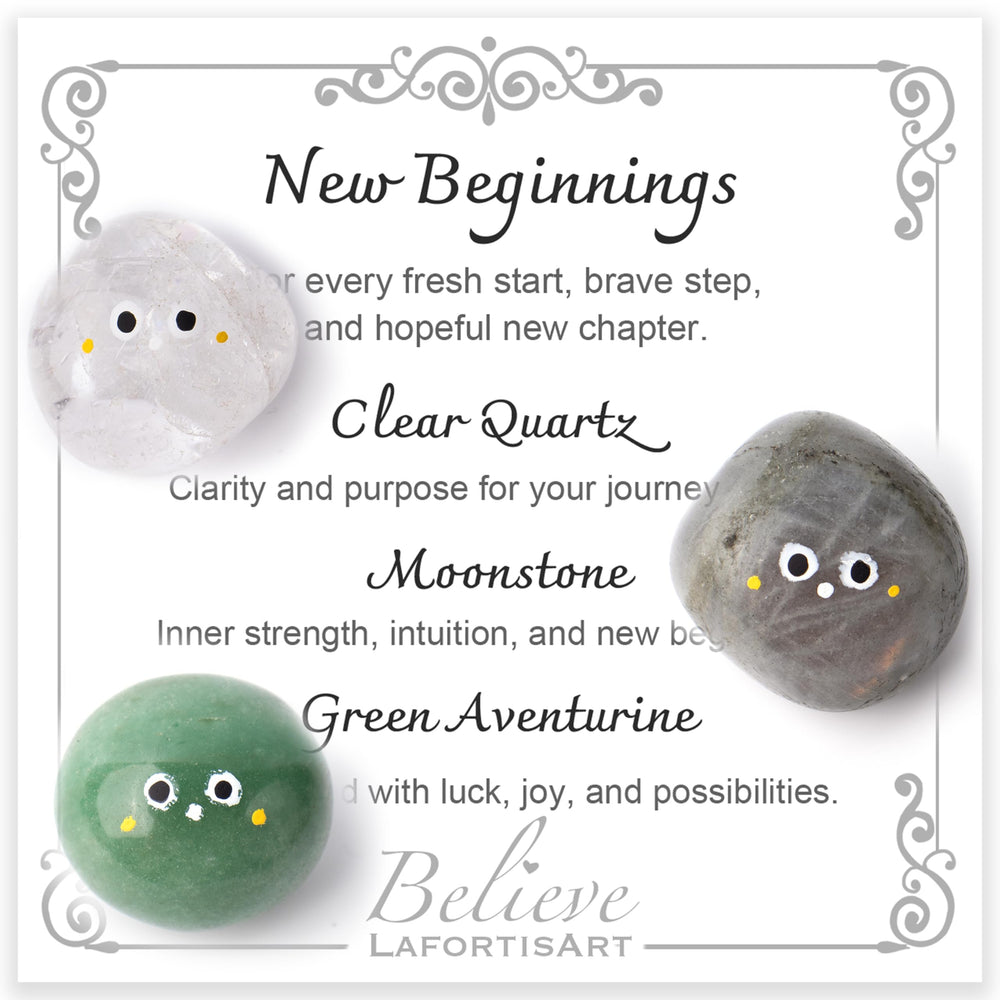 LAFORTISART New Beginnings crystal on a desk for fresh momentum.