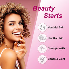 Laicuherb collagen powder with vitamin C and biotin supports hair and nails health.