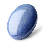 LAIDANLA Blue Aventurine palm stone held in hand for calming energy and focus.