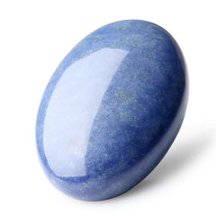 LAIDANLA Blue Aventurine palm stone held in hand for calming energy and focus.