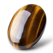 Laidanla Tiger's Eye palm stone, oval 2-4 inch promotes calm focus during meditation