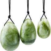 Laiqucraft green jade eggs laid out for a relaxing massage routine
