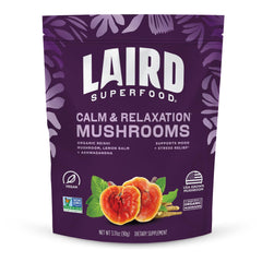 Laird Superfood Calm and Relax bottle showing the blend for daily focus
