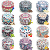 LAJDL decorative candle set with patterned tins enhances shelves and coffee tables.