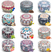 LAJDL decorative candle set with patterned tins enhances shelves and coffee tables.