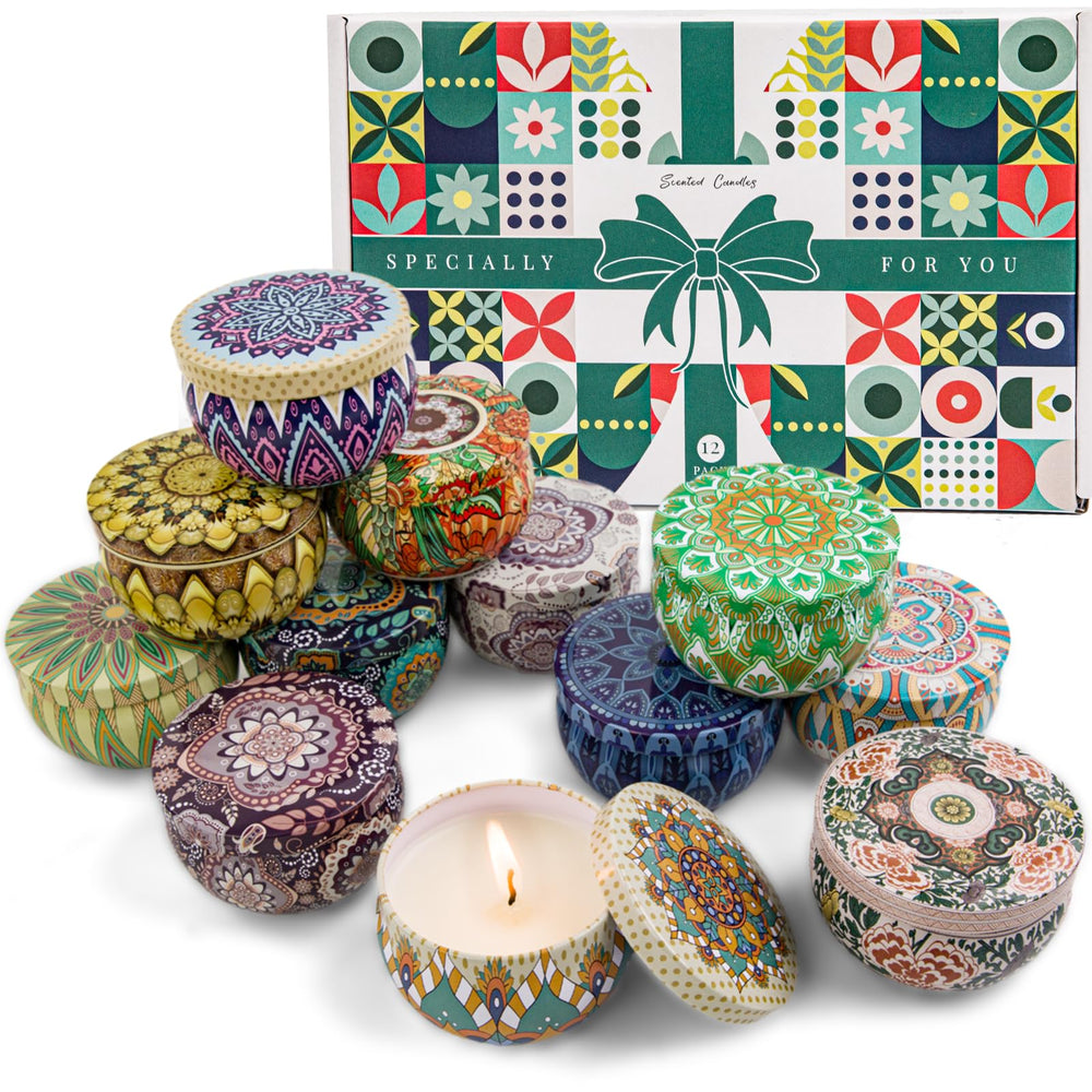 LAJDL Scented Candles Gift Set 12-pack for cozy home ambiance and thoughtful gifts.