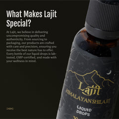 Lajit Shilajit lab-tested certificate signals safety and purity.