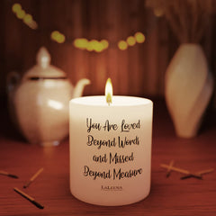 Laleena jasmine aroma candle in a glass jar enhances meditation and peaceful evenings