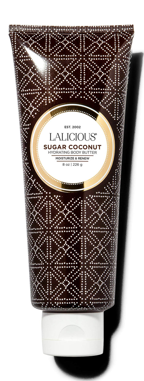 LaLicious Sugar Coconut Hydrating Body Butter packaging front for premium moisture.