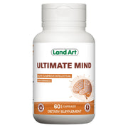 Land Art Ultimate Mind bottle with capsules for daily focus.