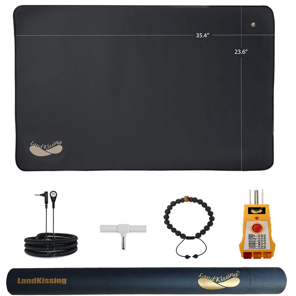 LandKissing grounding mat on bed setup for overnight comfort and relaxation