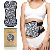 Langsprit castor oil pack wrap front view for warm, comfortable use