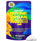 Lanhuilin Beef Organ Women bottle closeup with capsules for daily energy and balance.