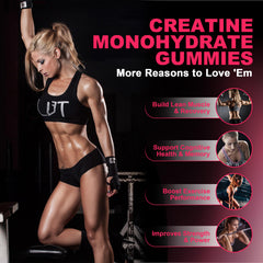 LanranBee Creatine Women Gummies pack-front displays colorful strawberry flavor.