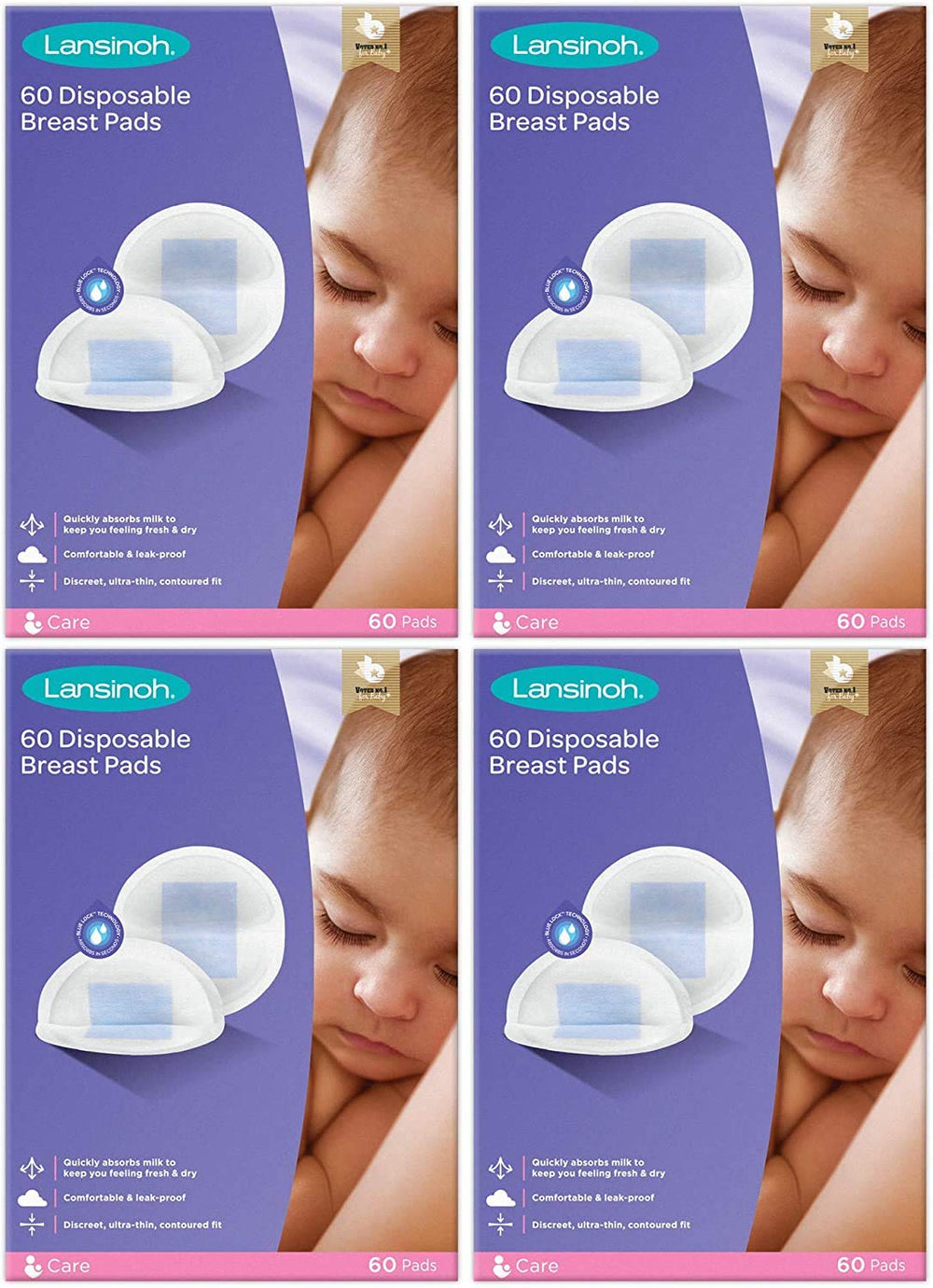 Lansinoh Stay Dry Nursing Pad with quilted honeycomb lining for secure leak protection.