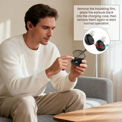 LaseLocks headset-style ear device worn for comfortable hands-free use.