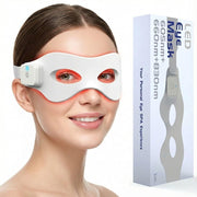 LaseLocks red light eye therapy mask with 42 beads for even coverage around the eyes.