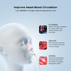 LASEPREHT nasal therapy LCD display shows time and battery status clearly