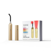 LASEPREHT red light device focused on the face for soothing minor skin and tissue relief.