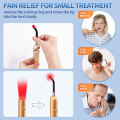 LASEPREHT device addresses mouth sores with targeted light therapy for gentle relief.