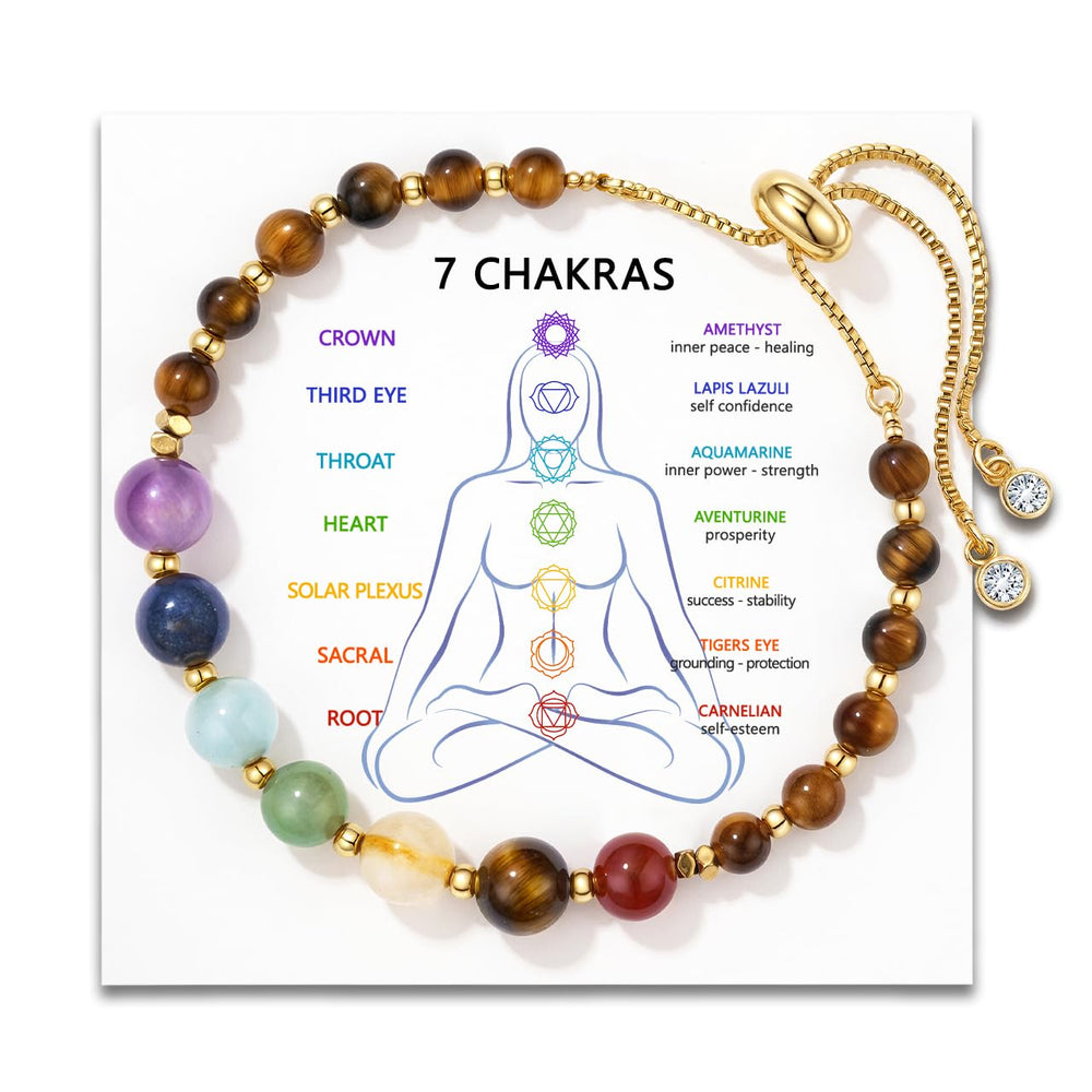 LAVEIR chakra bracelet for women with crystals, designed for daily grounding and positive energy.