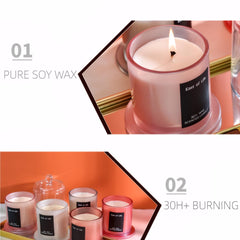 Lavender Plum Blossom candle creates relaxing atmosphere for study or evenings.