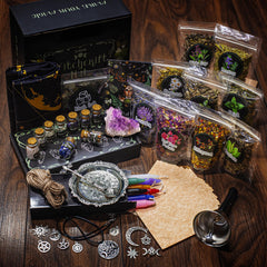 LAVEVE Witchcraft box dried herb packs for healing ambiance and spellwork inspiration.