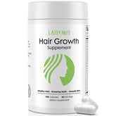 Lazpowfi Hair Growth bottle showing an all-in-one formula for healthier hair