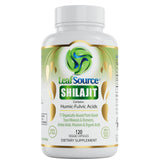 LEAFSOURCE Shilajit bottle front displaying energy support benefits