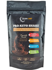 Lean 180 Pro-Keto Shake chocolate bottle, high-protein, low-carb quick meal.