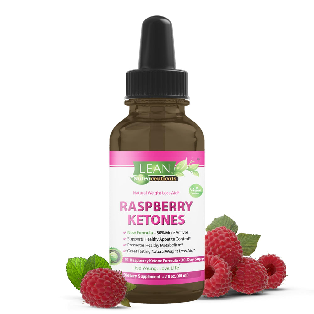 LEAN Nutraceuticals Apple Cider Vinegar Raspberry Ketones bottle view for natural appetite support.