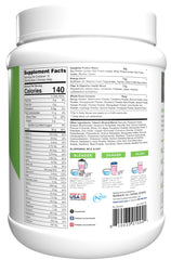 LEAN1 strawberry-flavored powder being poured for pre- or post-workout use.