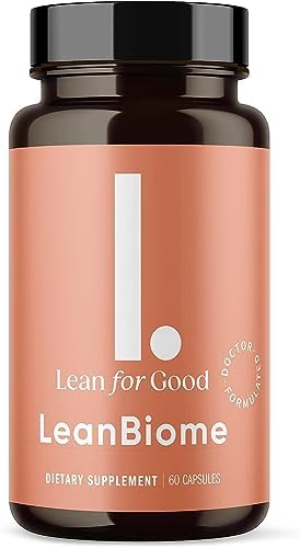 LEANFORGOOD LeanBiome bottle front view showing vegan probiotic for daily gut balance