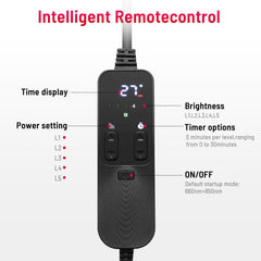 LEDINO remote control for easy session timing and level adjustments