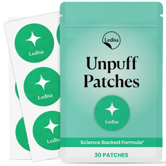 Ledisa Unpuff Patch applied to skin for gentle bloating support.