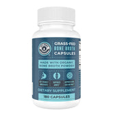 Left Coast Performance bone broth capsules label emphasizes organic ingredients for joint and gut support.