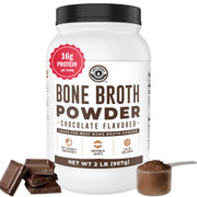 Left Coast Performance bone broth chocolate powder tub with keto-friendly protein