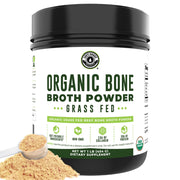 Left Coast Performance bone broth powder jar highlighting organic beef base for savory soups