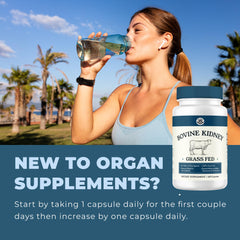 Left Coast Performance beef kidney capsules close-up highlighting nutrient-dense content.