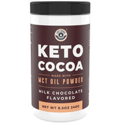 Left Coast Performance Keto Cocoa tin close-up showing sugar-free, keto-friendly chocolate blend.