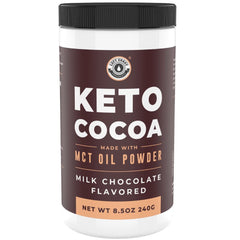 Left Coast Performance Keto Cocoa tin close-up showing sugar-free, keto-friendly chocolate blend.